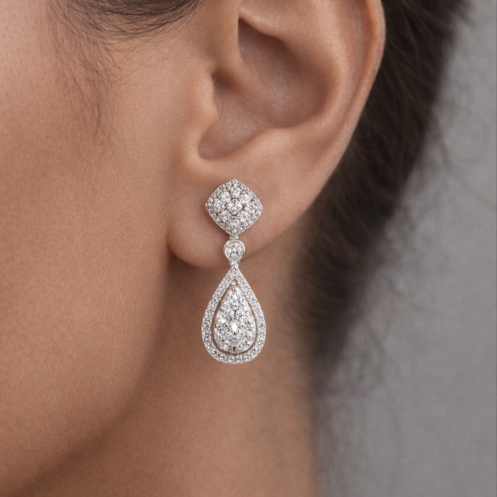 Ascending Light 14K (or 18k upon request) Yellow Gold Diamond Drop Earrings