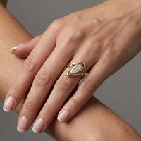 Marquise Flow Diamond Ring in 18K Yellow Gold