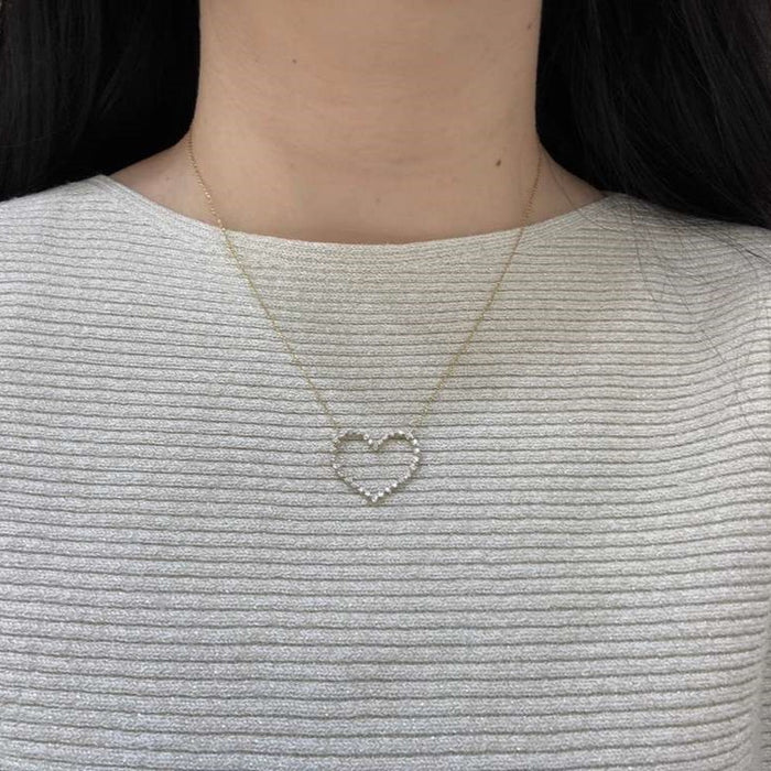 Heart Shape Pendant Necklace in 14K Yellow Gold