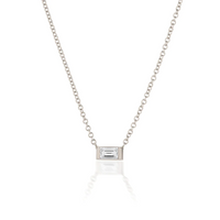 Emerald Diamond Charm Necklace in 14K Gold