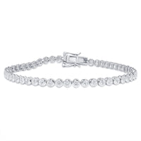 Radiant Bezel Set Round Diamond Tennis Bracelet in 14K Gold