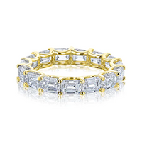 Three Carat Emerald Cut Eternity Band Ring in 14K Gold