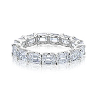 Three Carat Emerald Cut Eternity Band Ring in 14K Gold