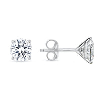 Four Prong Push Back Martini Stud Earrings in 14K Gold
