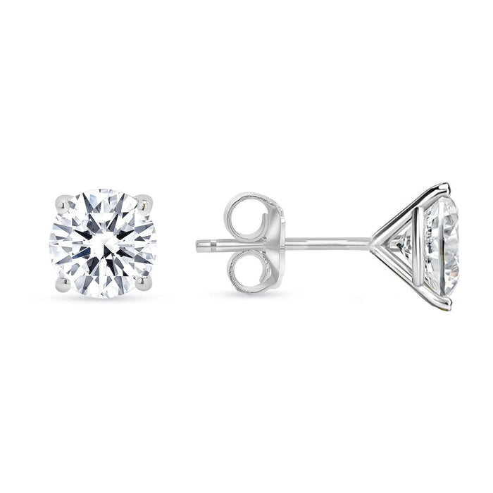 Four Prong Push Back Martini Stud Earrings in 14K Gold