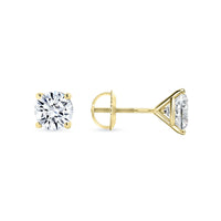 Four Prong Screw Back Martini Stud Earrings in 14K Yellow Gold