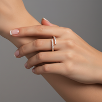 Pave Diamonds Radiant Open Wrap Ring in 14K Yellow Gold
