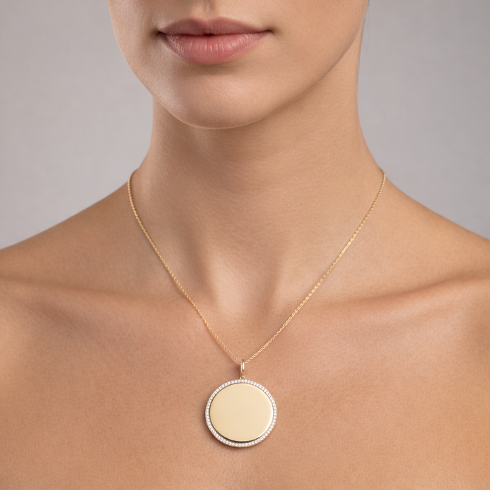 Infinity Shimmer Diamond Pendant Necklace in 14K Yellow Gold
