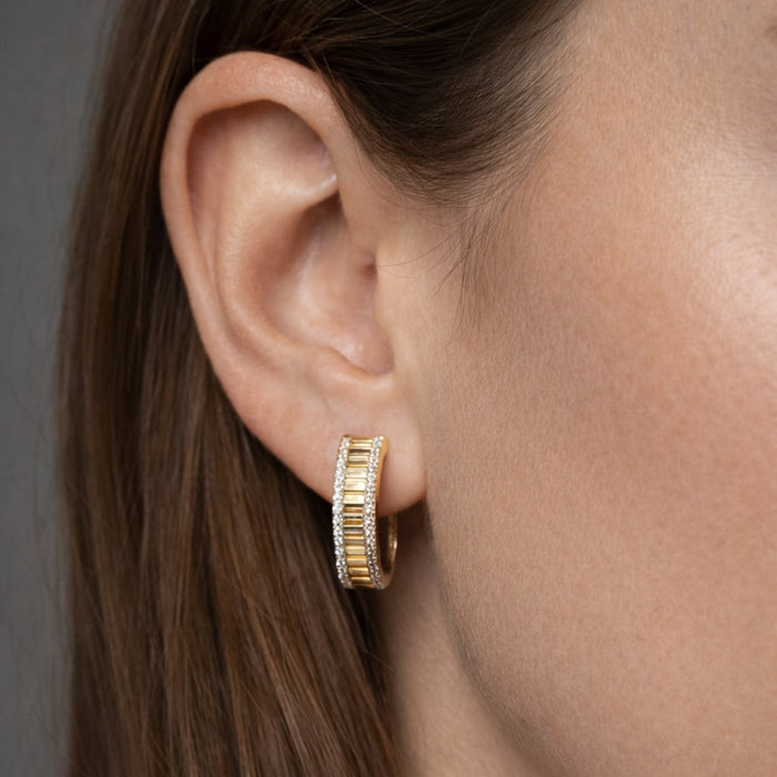 Hoops Diamond Earrings in 14K Yellow Gold