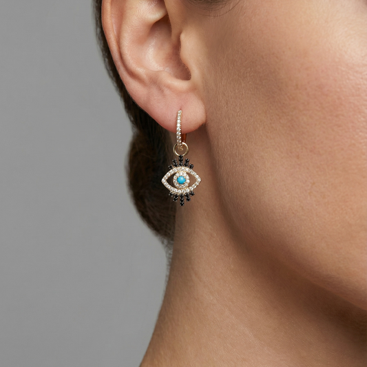 Eye Dazzle Diamond Danglers Drop Earrings in 14K Yellow Gold