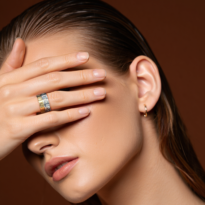 Love Ring Iconic Screw Detailing Diamond Ring in 18K Yellow Gold
