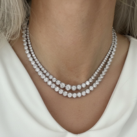 Timeless Straight Tennis Diamond Necklace in 14K White Gold