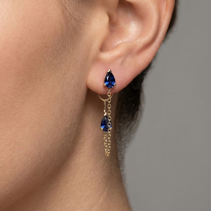 Ruby Luster Drop Earrings in 14K Yellow Gold