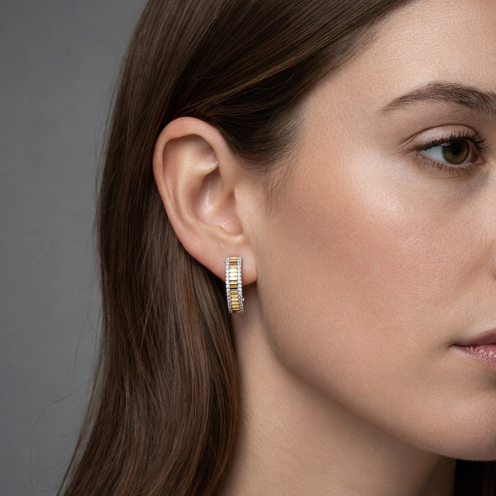 Hoops Diamond Earrings in 14K Yellow Gold
