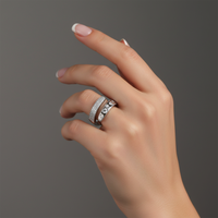 Open Ring Pave Diamond Ring in 14K White Gold