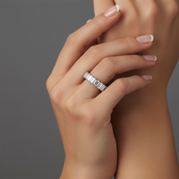 Timeless Emerald Cut Eternity Ring in 18K Gold