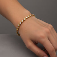 Hexagon Diamond Tennis Bracelet in 18K Yellow Gold