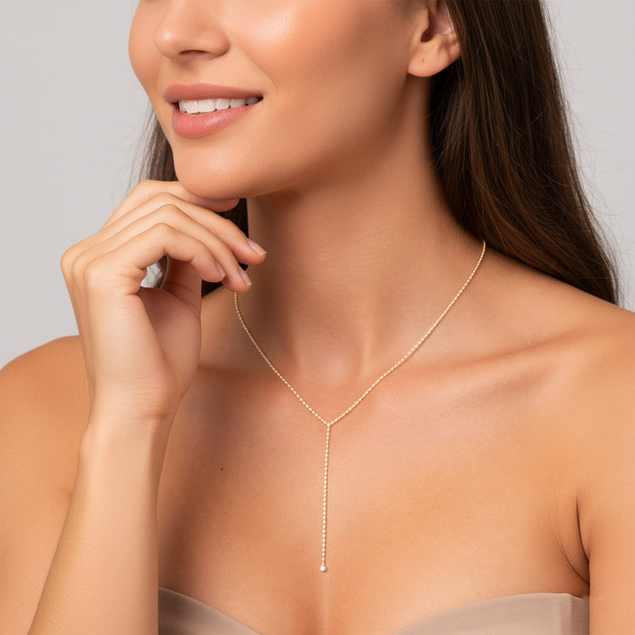 Solace Lariat Diamond Necklace in 14K Yellow Gold