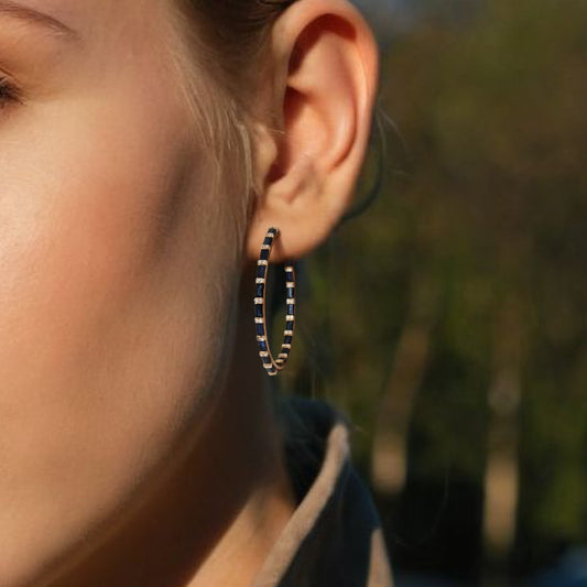 Radiant Nebula Hoop Earrings in 14K Yellow Gold