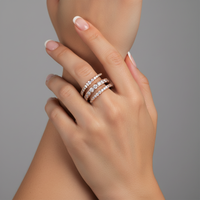 Contemporary Spiral Diamond Statement Ring in 14K Gold