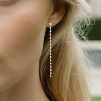 Swirl Diamond Drop Earrings in 14K Yellow Gold