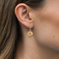 Starburst Shell Drop Earrings in 14K Yellow Gold