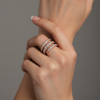 Contemporary Spiral Diamond Statement Ring in 14K Gold