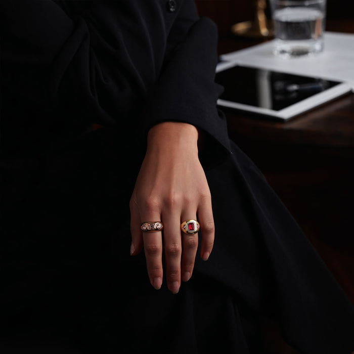 Tri-Stone Morganite Statement Ring in 14K Rose Gold