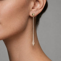Stardust Climber Diamond Curve Earrings in 14K Yellow Gold