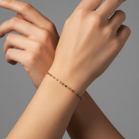 Aquatic Bliss Multi-Sapphire Tennis Bracelet in 14K Yellow Gold
