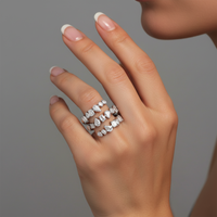 Wrap Elegance Mixed Cut Diamond Spiral Ring in 14K White Gold
