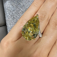 Yellow Diamond Pear Statement Ring 18K in Yellow Gold
