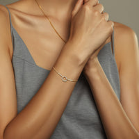 Circle Link Diamond Bracelet in 14K Yellow Gold
