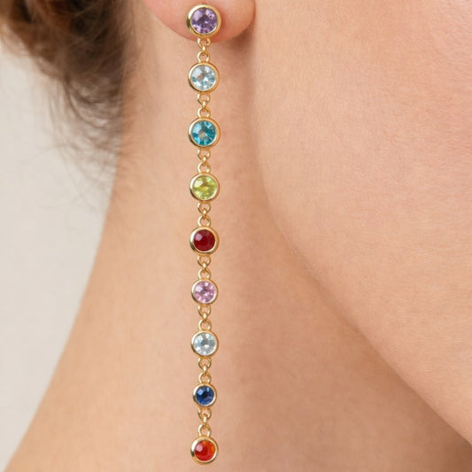 Majestic Drop Diamond Danglers Earrings in 14K Yellow Gold