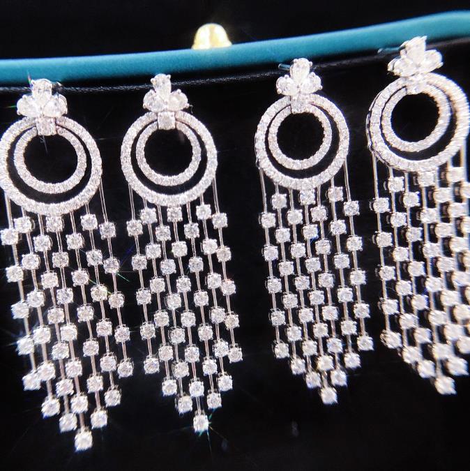Circle of Life Chandelier Earrings in 18K Gold