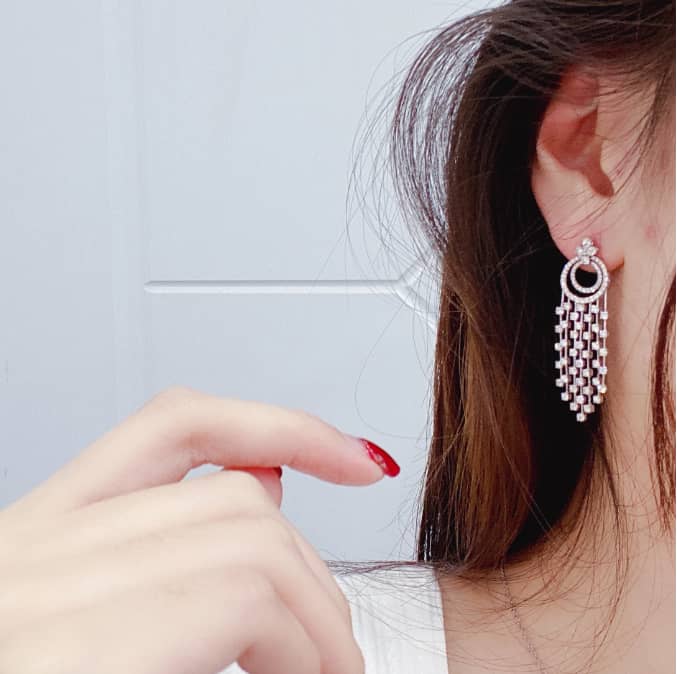 Circle of Life Chandelier Earrings in 18K Gold