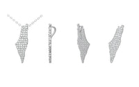 Diamond Israel Map Style Necklace in 14K White Gold