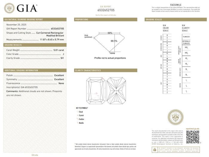 Emerald Cut Loose Diamond Stone in 11K