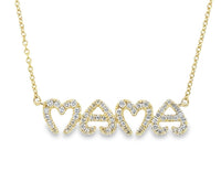 Heart Shaped Letters Mama Necklace in 14K Gold