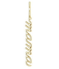 Diamond 30Mm Letter Mama Necklace in 14K Yellow Gold