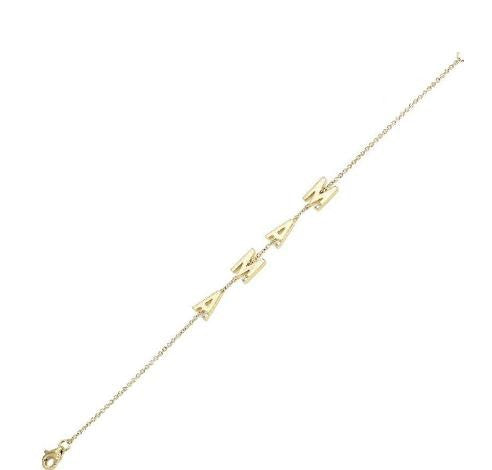 Mama Letter Design Bracelet in 14K Gold