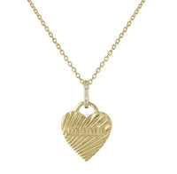 Dazzling Heart Shape Mama Necklace in 14K Gold