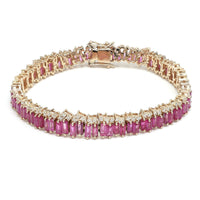 Prism Sapphire Emerald-Cut 14K Gold Tennis Bracelet