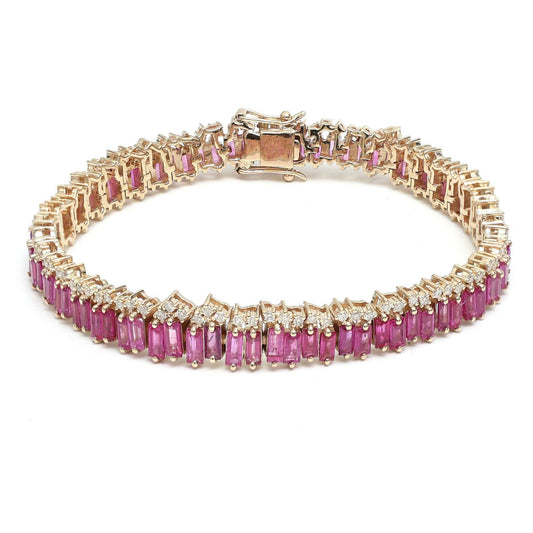 Prism Sapphire Emerald-Cut 14K Gold Tennis Bracelet