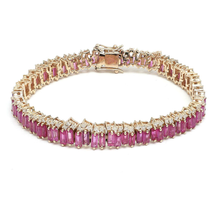 Prism Sapphire Emerald-Cut 14K Gold Tennis Bracelet