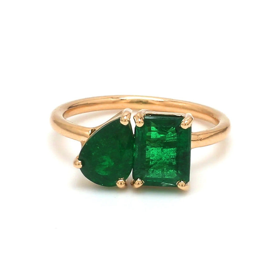 Emerald Gemstone Ring in 14K Yellow Gold