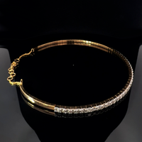 Diamond Line Choker 14K (18K Custom) Yellow Gold Necklace
