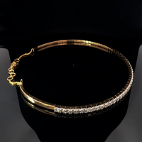 Diamond Line Choker 14K (18K Custom) Yellow Gold Necklace