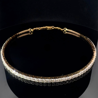 Diamond Line Choker 14K (18K Custom) Yellow Gold Necklace