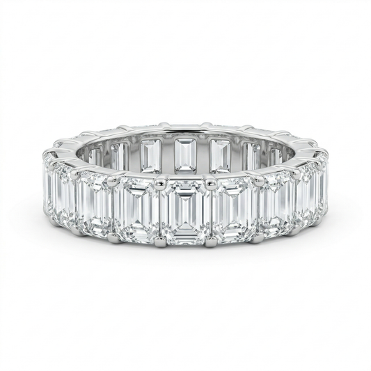 Emerald Cut Diamond 14K White Gold Eternity Ring